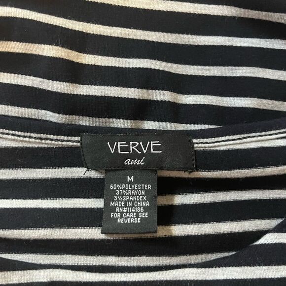 Verve Ami Black & Gray Asymmetric Layered Short Sleeve Top Size M - Picture 4 of 4